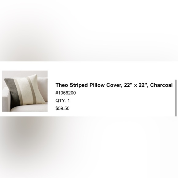 NWT Pottery Barn Pillow Cover 22” square - Picture 2 of 4